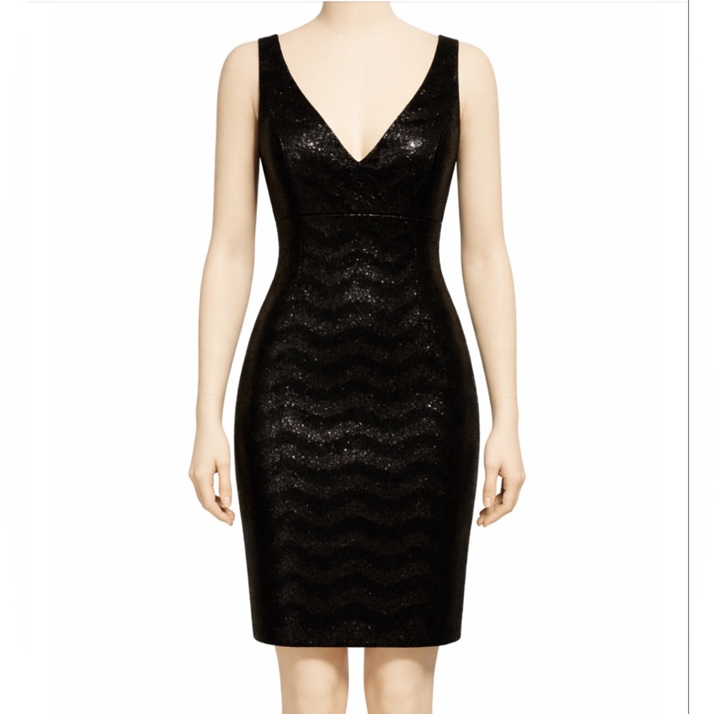David Meister Black Sequin Dress